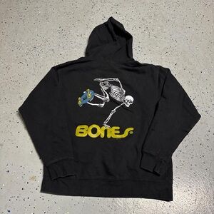 Black Hoodie with Skeleton Skateboard Graphic